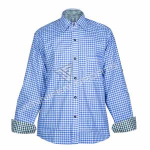 Nouvelle Chemise Bavaroise Homme Tendance à Carreaux Bleus et Blancs Personnalisable 100% Coton Infroissable Respirante Séchage Rapide Taille 6XL Printemps - Product Image 2