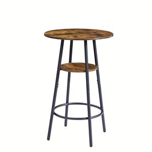 Set di sgabelli da bar imbottiti in stile rustico marrone con ripiano 23,62 x 23,62 x 35,43 pollici - Product Image 6