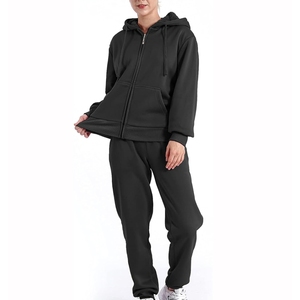 Conjunto Deportivo de 2 Piezas Estilo Urbano, Chándal Personalizado con Estampado Puff para Mujer, Chándal de Felpa de Algodón Extra Grande, Chándales al por Mayor para Mujer - Product Image 6