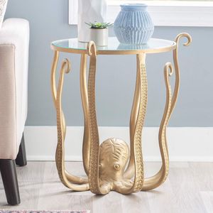 Table en aluminium moderne de style pieuvre pour une décoration intérieure contemporaine, avec une base sculpturale audacieuse et un plateau fonctionnel. - Product Image 3