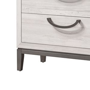 1pc comò contemporaneo con Design unico legno massello 6 cassetti camera da letto mobili Beige bianco finitura - Product Image 4