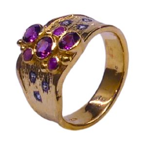 Wedding Wear 925 Sterling Silver Gold Plated Jewelry <b>Garnet</b> Ruby White Topaz Gemstone Women Wear Classic <b>Ring</b> - Product Image 1