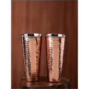 Gobelet en verre de cuivre, vaisselle professionnelle, tasse à eau ayurvédique, fournisseur en gros pour l'exportation, Inde - Product Image 1