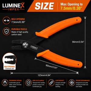LUMINEX IMPEX LUB=113 <b>Long</b> <b>Nose</b> Stainless Steel Lightweight Smooth Work Jewelry Making Polishing Pliers for Bracelet Making DIY - Product Image 1