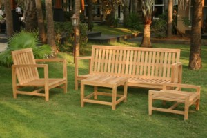 Banco de patio de madera de teca, banco de exterior con asiento de listones y sillón para jardín, villa, playa, hotel - Product Image 4