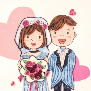 Wedding Couple <b>Paper</b> Wedding Couple Card Love Theme <b>Handmade</b> Quilling Card for Wedding Decoration Greeting Card - Product Image 3