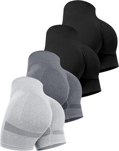 Shorts Deportivos de Cintura Alta, Color Sólido, Secado Rápido, Transpirables, de Poliéster Tejido, en Rojo, Azul, Gris y Negro - Product Image 3