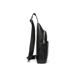 กระเป๋าหนังสะพายข้างสีดำลายทางสีน้ำเงิน ขาว แดง สำหรับผู้ชาย - Product Image 3