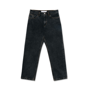 Men's Breathable Streetwear Solid Dark Wash Straight Leg Cotton Denim Jeans Regular Fit Mid Waist Casual Style Autumn Wear - Product Image 6