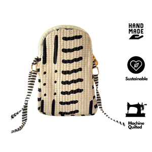 Sac bandoulière en coton imprimé au bloc de Jaipur de qualité supérieure, motif géométrique, fermeture éclair, sangle unique, écologique, pour téléphone portable, usage quotidien - Product Image 2