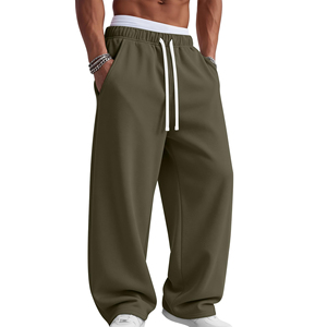 <b>Men's</b> Premium Baggy Sweatpants Cotton Fleece Fabric Soft <b>Stretch</b> Fit Comfortable Casual Wear For Everyday Lifestyle Trousers - Product Image 4