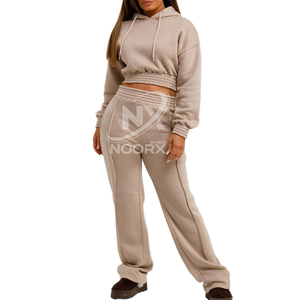 Qualité personnalisée 2025 haut court à capuche pour femmes haute qualité personnalisé femmes haut court ensembles couleur unie haut court femmes - Product Image 4