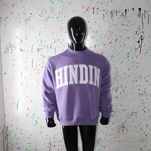 Sudadera Morada con Cuello Alto 100% Blanca con Apliques Bordados, Sudadera de Cuello Ancho URBAN PRODUCTIONS - Product Image 5