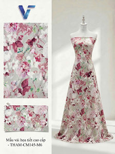 Tissu satiné floral 58/60 pouces léger et respirant 60GSM en polyester tissé, largeur personnalisable pour vêtements féminins Modèle 8027 - Product Image 4