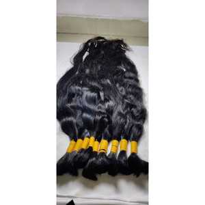 100% Natural Body Wavy 12" Black Virgin Indian Temple <b>Hair</b> <b>Extensions</b> High Quality <b>Braiding</b> <b>Hair</b> Machine Double Weft TRP <b>HAIR</b> - Product Image 2