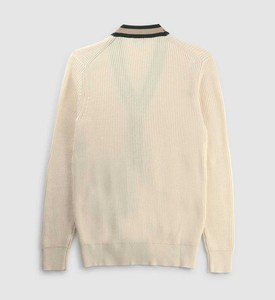 Cardigan minimaliste respirant à col en V pour homme, pull rayé style universitaire, tricot boutonné pour un style décontracté chic - Product Image 5