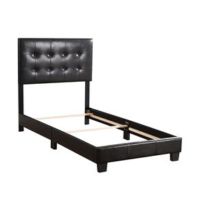 Elegante Letto Singolo Contemporaneo Nero Imbottito - Product Image 3