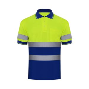 Chemises polo à manches courtes haute visibilité personnalisables, sécurité, construction, protection, coton, imperméables, respirantes, coupe-vent, réfléchissantes - Product Image 1