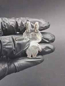 Colgante de Muñeco Labubu Adorable, Joyería HipHop, Colgante de Plata 925 con Incrustaciones de Moissanita VVS, Estilo Rapper, con Diseño de Personaje de Dibujos Animados - Product Image 3