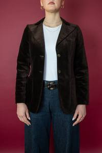 Blazer Clásico Marrón de Terciopelo de Algodón - Product Image 2