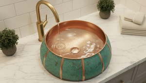 Lavabo de cobre de calibre grueso para pedidos al por mayor, lavabo de cobre duradero, lavabo de cobre de larga duración, lavabo de cobre resistente a la corrosión - Product Image 5