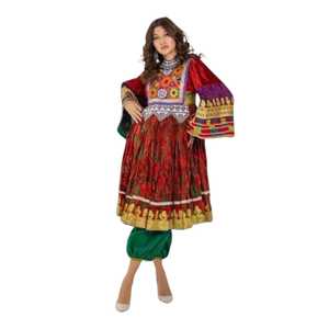 Robe afghane Kuchi la plus vendue pour femmes, style Kuchi, couleur contrastée, robe afghane en forme de A, broderie lourde, robes de mariage - Product Image 1