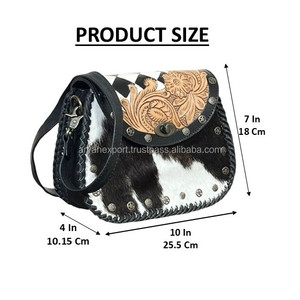 Bolso Bandolera de Cuero Vacuno Genuino Hecho a Mano con Diseño Personalizado, Patrón a Cuadros, OEM ODM, Ajustable, para Mujer - Product Image 2