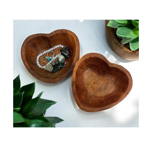 Handcrafted Polished Mango Wooden <b>Heart</b> <b>Shape</b> Eco-Friendly Bowl for Food Serving & Decorative Use for Giveaways at Good Price - Product Image 5