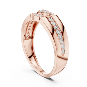Anillo de Diamantes Cultivados en Laboratorio ROYAL HALO CLUSTER, Oro Rosa de 18 Quilates con Baño de Rodio, Anillo de Compromiso Minimalista con Diamantes, Regalo para Uso Diario - Product Image 3