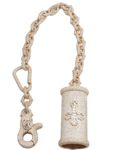 White Round Shape Moissanite Sterling Silver HIP HOP <b>Customized</b> <b>Lighter</b> case Pendant Beautiful Moissanite Pendant - Product Image 2