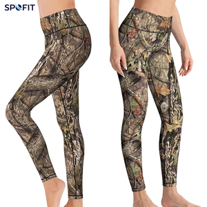 Leggings Camouflage Mi-longueur Décontractés Tricotés Respirants Séchage Rapide Extensibles pour Randonnée Camping Course Fitness Entraînement Sportif - Product Image 1
