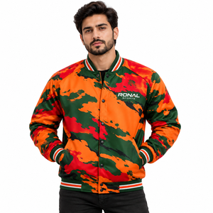 Casual High-end Feel Baseball <b>Jacket</b> for <b>Men</b> Autumn Casual Clothing Loose Fit Trendy Brand <b>Jacket</b> Custom Print - Product Image 3