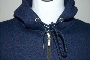 เสื้อฮู้ดซิป ¼ ตัวสำหรับผู้ชาย สีกรมท่า ผ้าฟลีซคอตตอน 100% หนา 370gsm มีกระเป๋าหน้า ระบายอากาศได้ดี ป้องกันรอยยับ พร้อมปักโลโก้ตามสั่ง - Product Image 3