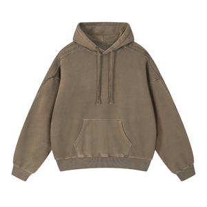 Corporate Apparel Solutions Snow Washed <b>Tape</b> Raw <b>Edge</b> Hoodie Men's Cotton Polyester Fleece Fabric French Terry Casual - Product Image 1