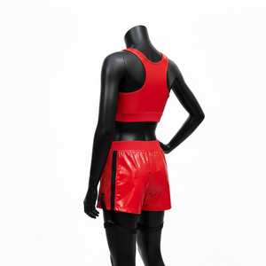 Conjunto de Bikini para Mujer, 180 GSM, Poliéster y Spandex, Brillante, Rojo y Negro, Paneles de Malla, Transferencia Térmica, Logotipo Personalizado - Product Image 3