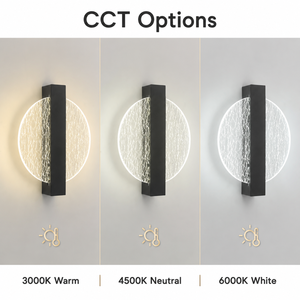 Applique murale LED moderne en acrylique pour intérieur, CCT sélectionnable, structure métallique, pour chambre et salon, 3000K 4500K 6000K 6W - Product Image 3
