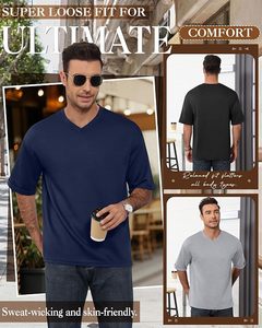 เสื้อยืดโอเวอร์ไซส์ผ้าฝ้ายแท้ 100% น้ำหนัก 220 กรัม พิมพ์ลายตามสั่งที่ไหล่ สไตล์ฮิปฮอป ไซส์ใหญ่พิเศษ ผ้าฝ้ายแท้ 100% ทรงบ็อกซี่ สำหรับผู้ชาย - Product Image 3