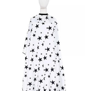 Bata de Barbero Impermeable de Poliéster con Diseño de Estrella Blanca, con Detección de Agujas y Fusión sin Costuras, Unisex - Product Image 1