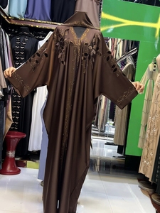 Best Selling Kaftan Abaya Handmade Turkish Floor Length Long Sleeve V Neck Polyester Regular Fit Casual Evening Party Flared - Product Image 5