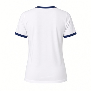 Camiseta Zeta Phi Beta con cuello redondo, blanca con ribete azul real, letras griegas bordadas, camiseta de hermandad, manga corta, top para mujer - Product Image 4