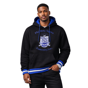 Sudadera con Capucha Negra de la Fraternidad Griega Phi Beta Sigma, Diseño Clásico, Comodidad Premium y Estilo para el Día a Día - Product Image 1