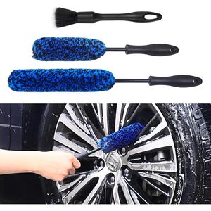 Kit di 3 Spazzole Flessibili e Resistenti per Lavaggio Auto, per Pulizia di Ruote, Pneumatici e Cerchioni, Spazzole per Detailing Auto - Product Image 4