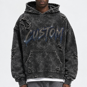 Sudadera con Capucha Bordada Personalizada para Hombre, Estilo Urbano Oversize, Algodón French Terry, Diseño con Bolsillos, Prenda de Otoño - Product Image 6
