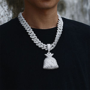 Pendentif Breloque Or Zircon Rond Taille Brillant Certifié IGI Style Hip-Hop Bijoux Unisexe Multi-Placage Fantaisie Léger Taille Personnalisée - Product Image 5