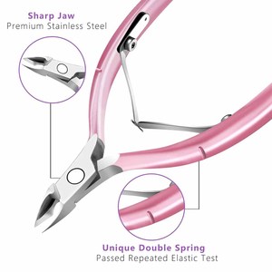 Pink Stainless Steel Cuticle Nipper with Pusher Tool Professional Manicure <b>Pedicure</b> <b>Set</b> for Adults - Product Image 5