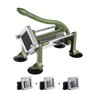 Tagliapatatine Manuale con Lame in Acciaio Inossidabile da 1/2\", 3/8\", 1/4\", Nuovo, Affettatrice per Frutta con Ventose - Product Image 1
