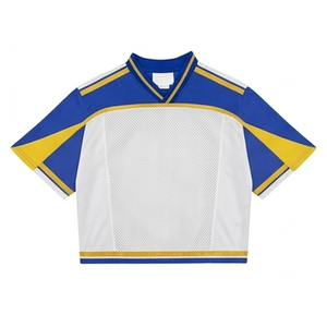 Maillot de football américain en mesh, numéro 99, col mandarin, manches courtes, taille adulte, respirant, vêtements de sport, maillot de fan de l'équipe - Product Image 1