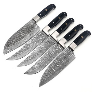 Damascus Steel Chef <b>Knife</b> Sets Long Lasting Kitchen <b>Knife</b> Set For Cooking Preparation Slicing Chopping And Dicing - Product Image 2