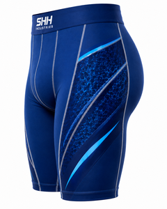 Custom Men <b>Compression</b> Shorts White Gold Sports Base Layer Gym Running Fitness Training Tights OEM Private Label Manufacturer - Product Image 3