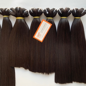 Listo para enviar, extensión de cabello de trama recta de hueso vietnamita, Natural Color mechones de negro, cabello virgen crudo de 12 pulgadas - Product Image 1